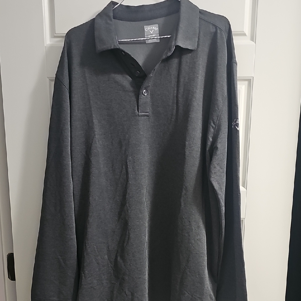 Callaway Dark Gray Long Sleeve Polo